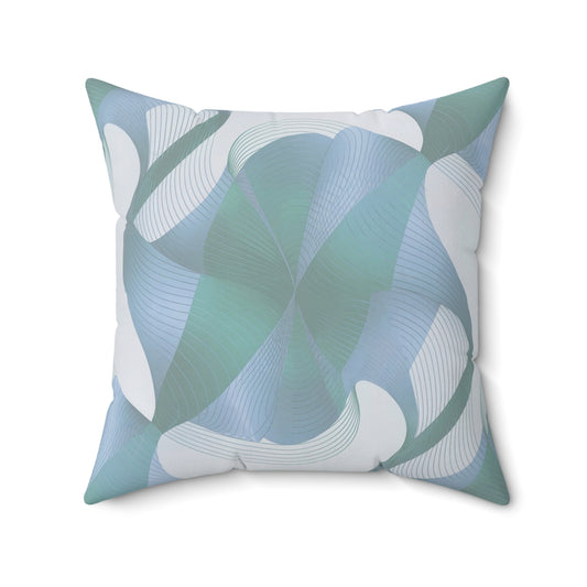 Currents-Aqua. Luxurious 20x20 Faux Suede, Printed Throw Pillow – Home Décor for your Living Room, Bedroom or Office.