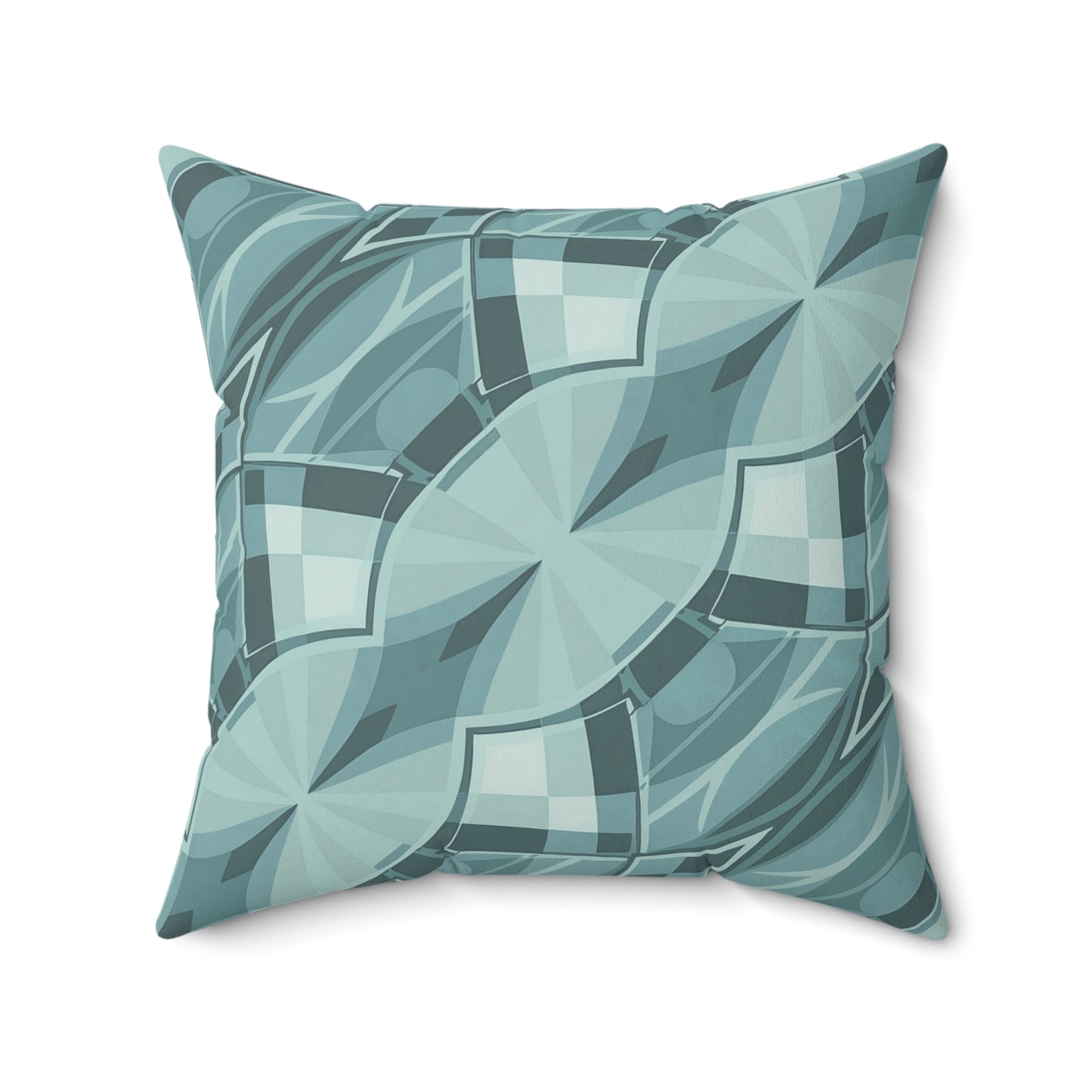 "Kaleidoscope" - Marine. Luxurious 20x20 Faux Suede, Printed Throw Pillow – Home Décor for your Living Room, Bedroom or Office.