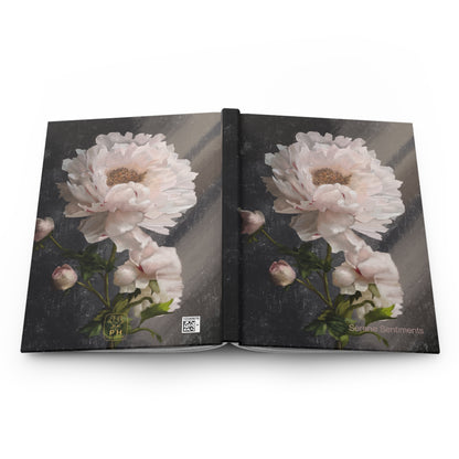 "White Peony" Hardcover Matte Journal - Serene Sentiments