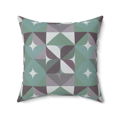 "Mid Geo"- Marine.  Luxurious 20x20 Faux Suede, Printed Throw Pillow – Home Décor for your Living Room, Bedroom or Office.