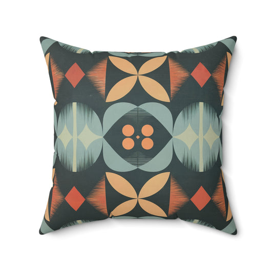 "Mid Geo 2" - Red.  Luxurious 20x20 Faux Suede, Printed Throw Pillow – Home Décor for your Living Room, Bedroom or Office.