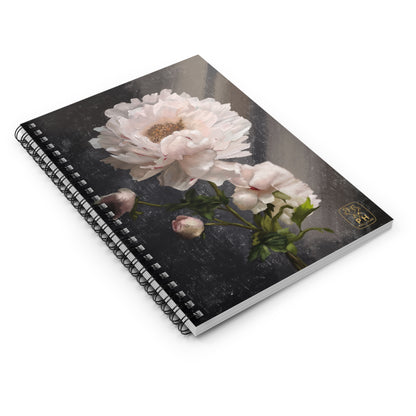 "White Peony" Spiral Notebook - Ruled Line