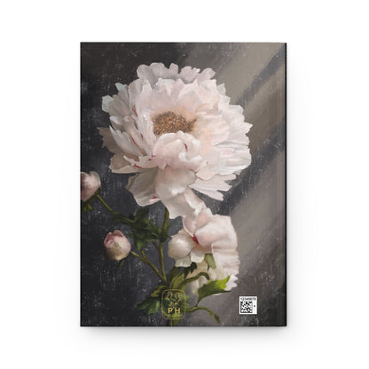 "White Peony" Hardcover Matte Journal - Serene Sentiments