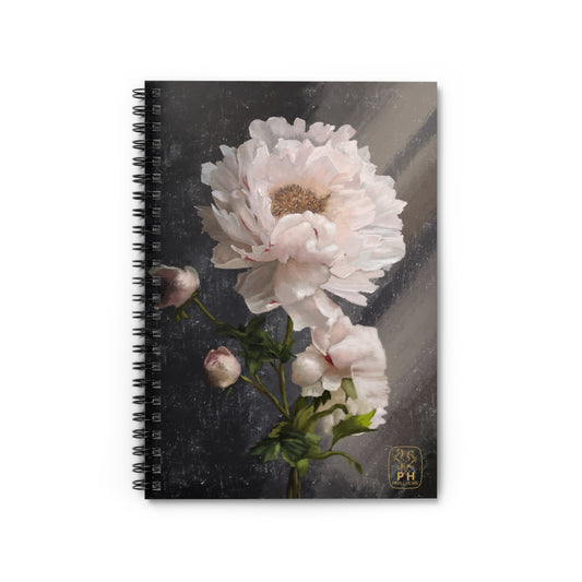 "White Peony" Spiral Notebook - Ruled Line