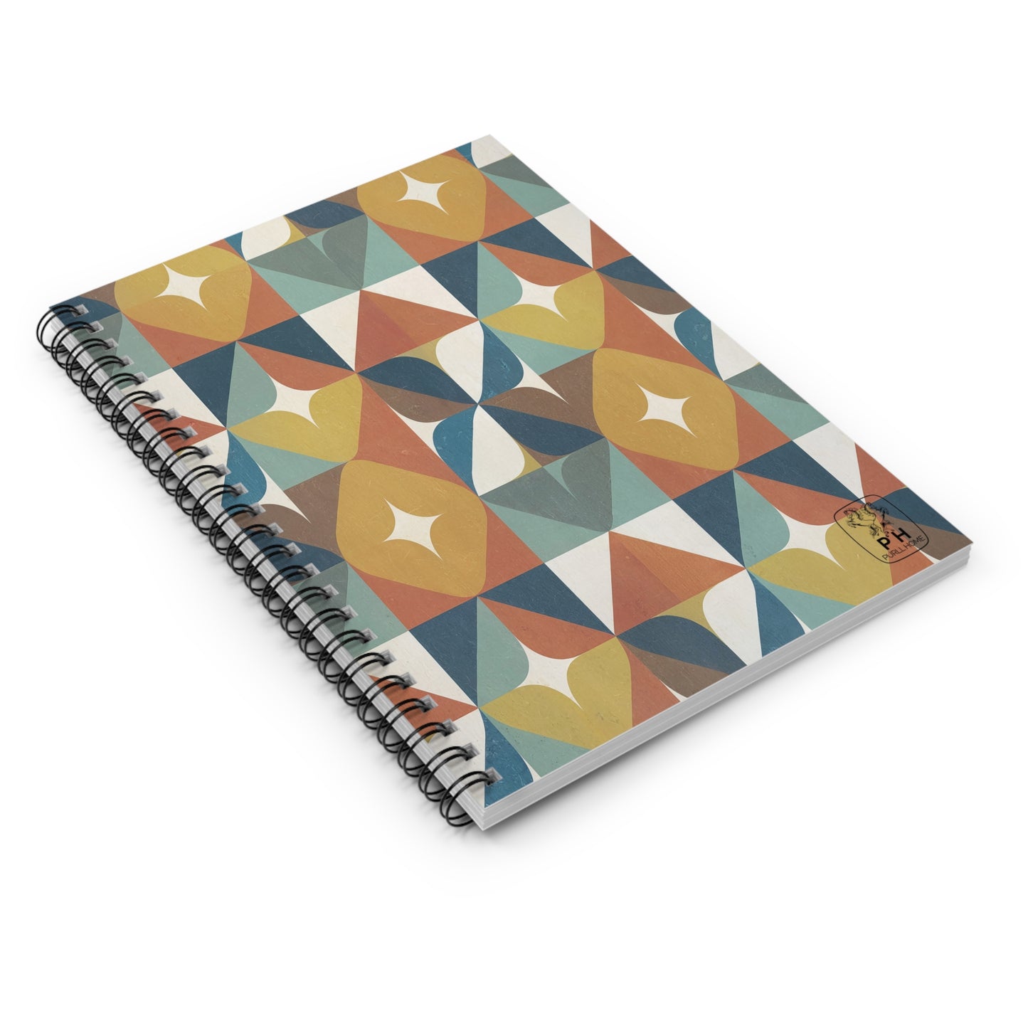 "Mid Geo"  Spiral Bound Notebook - Ruled Line.