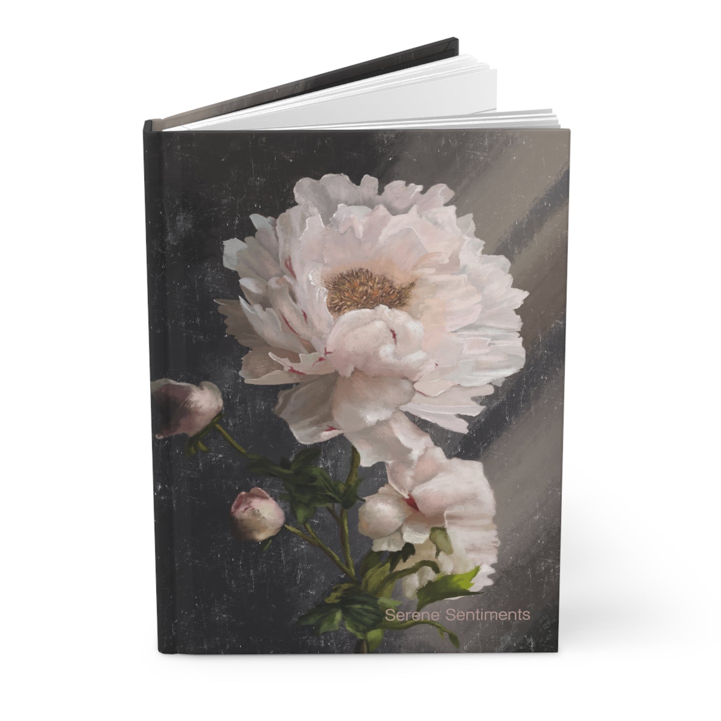 "White Peony" Hardcover Matte Journal - Serene Sentiments