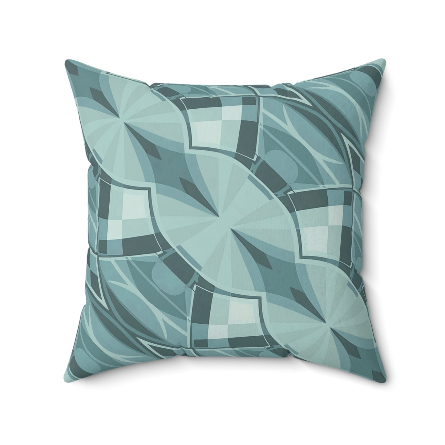 "Kaleidoscope" - Marine. Luxurious 20x20 Faux Suede, Printed Throw Pillow – Home Décor for your Living Room, Bedroom or Office.