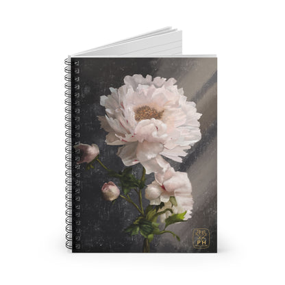 "White Peony" Spiral Notebook - Ruled Line