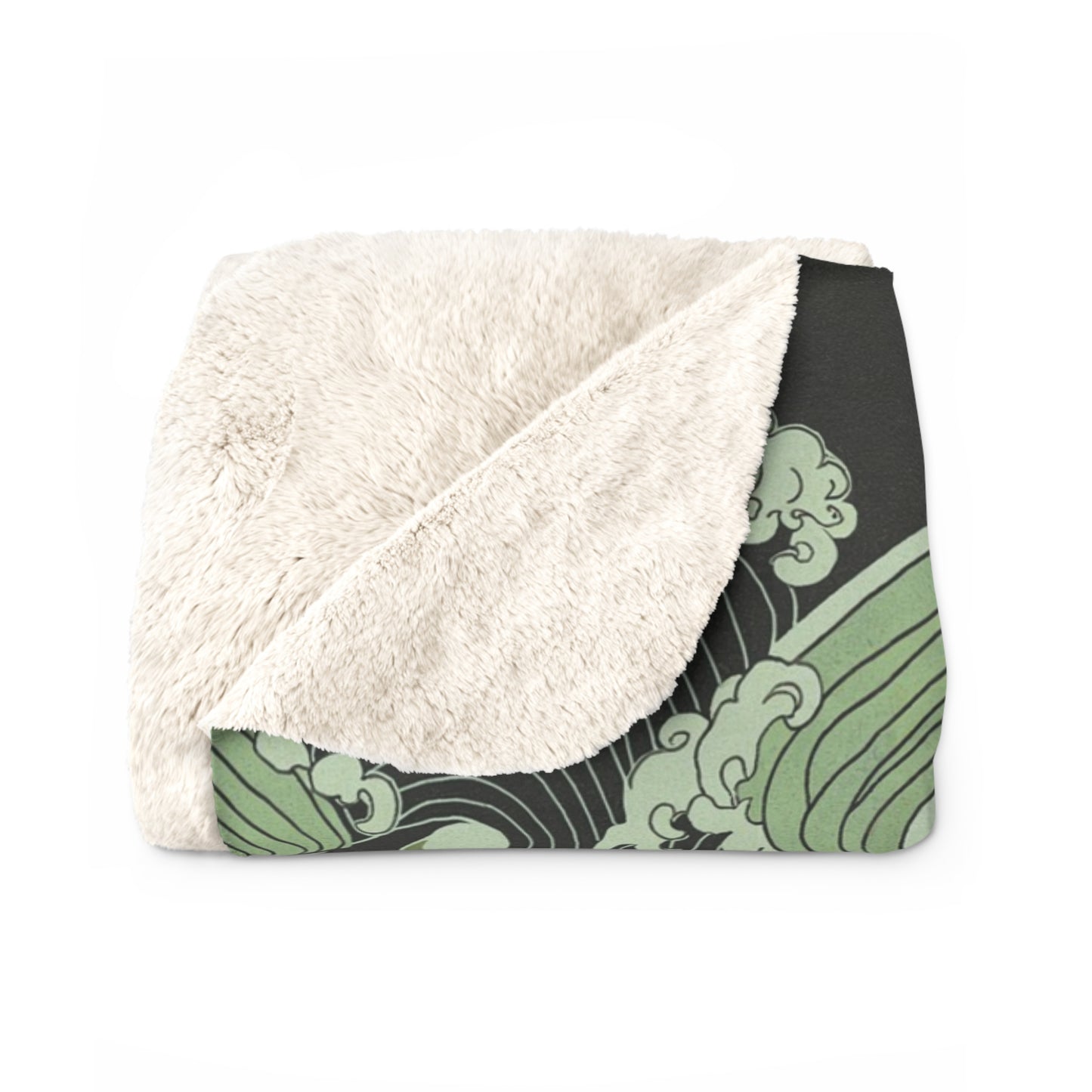 Storm at Sea - Luxurious Floral Sherpa Fleece Blanket – Cozy Home Decor for Relaxation