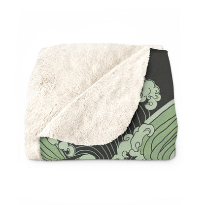 Storm at Sea - Luxurious Floral Sherpa Fleece Blanket – Cozy Home Decor for Relaxation