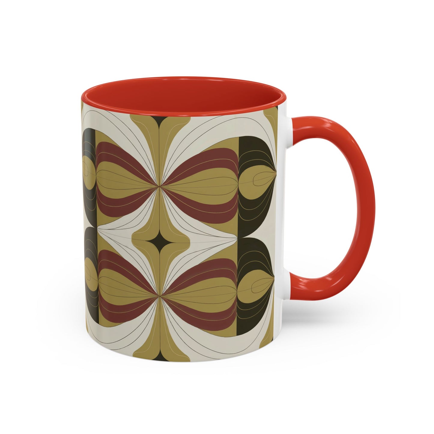 Seeds - Red - 11oz Retro Accent Mug - Unique Coffee Cup with Vintage Patterns and Slogans