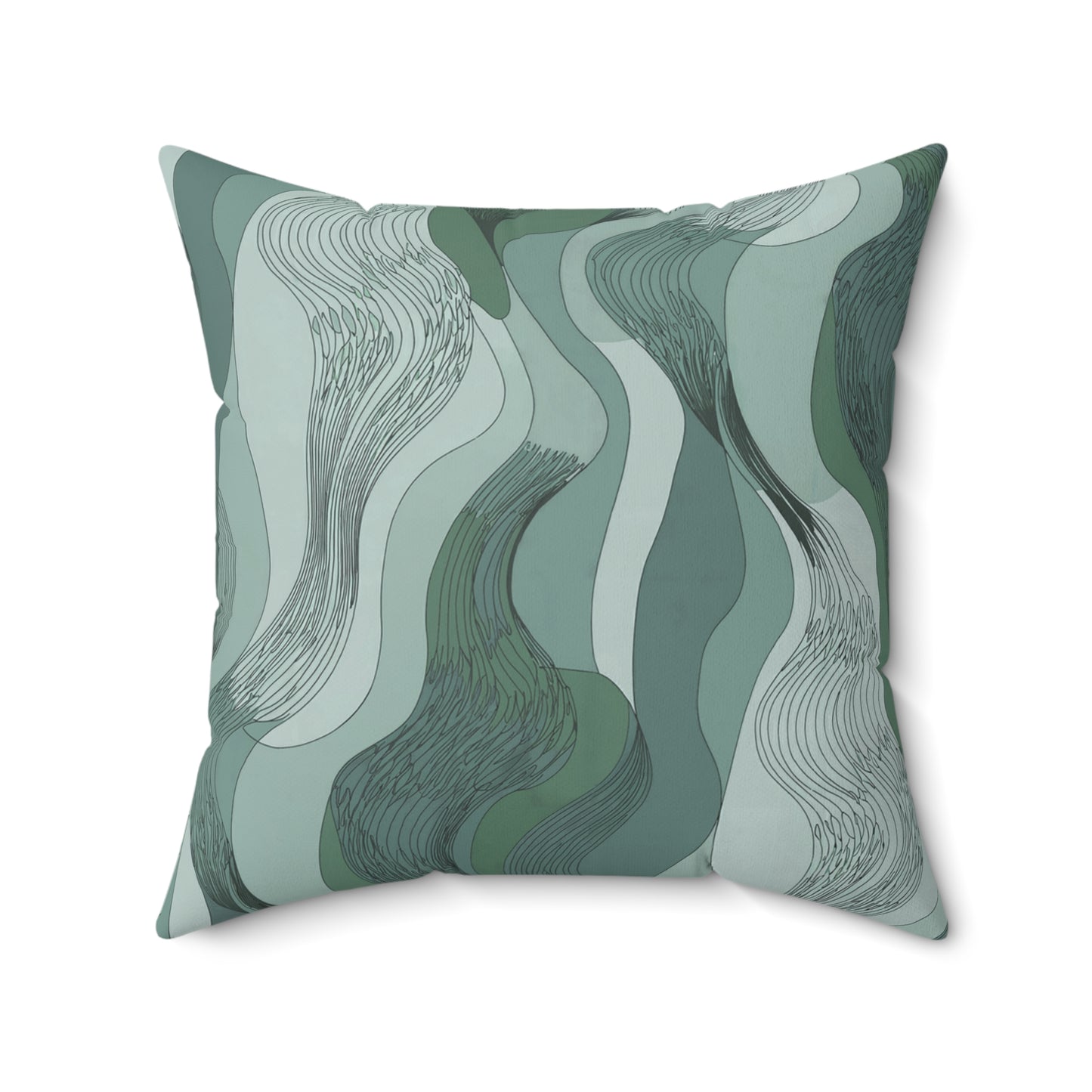 "Marshes"- Reed Green.  Luxurious 20x20 Faux Suede, Printed Throw Pillow – Home Décor for your Living Room, Bedroom or Office.