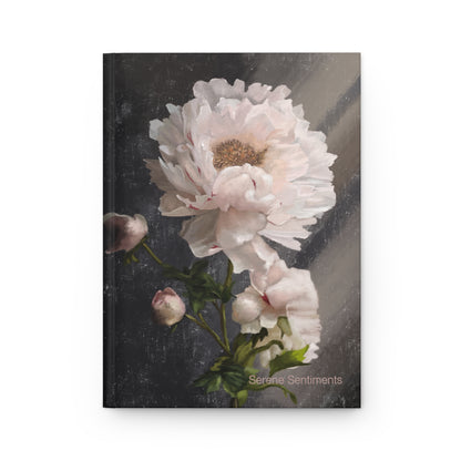 "White Peony" Hardcover Matte Journal - Serene Sentiments