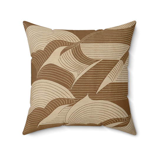 "Retro Lines" - Tan.  Luxurious 20x20 Faux Suede, Printed Throw Pillow – Home Décor for your Living Room, Bedroom or Office.