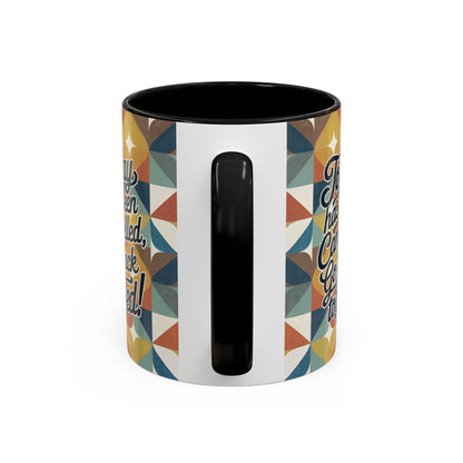 Today's Cancelled - 11oz Retro Accent Mug - Unique Ceramic Coffee Cup with Vintage Pattern and Slogan