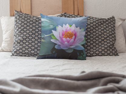 "Lotus Flower" 18x18 Spun Polyester Throw Pillow