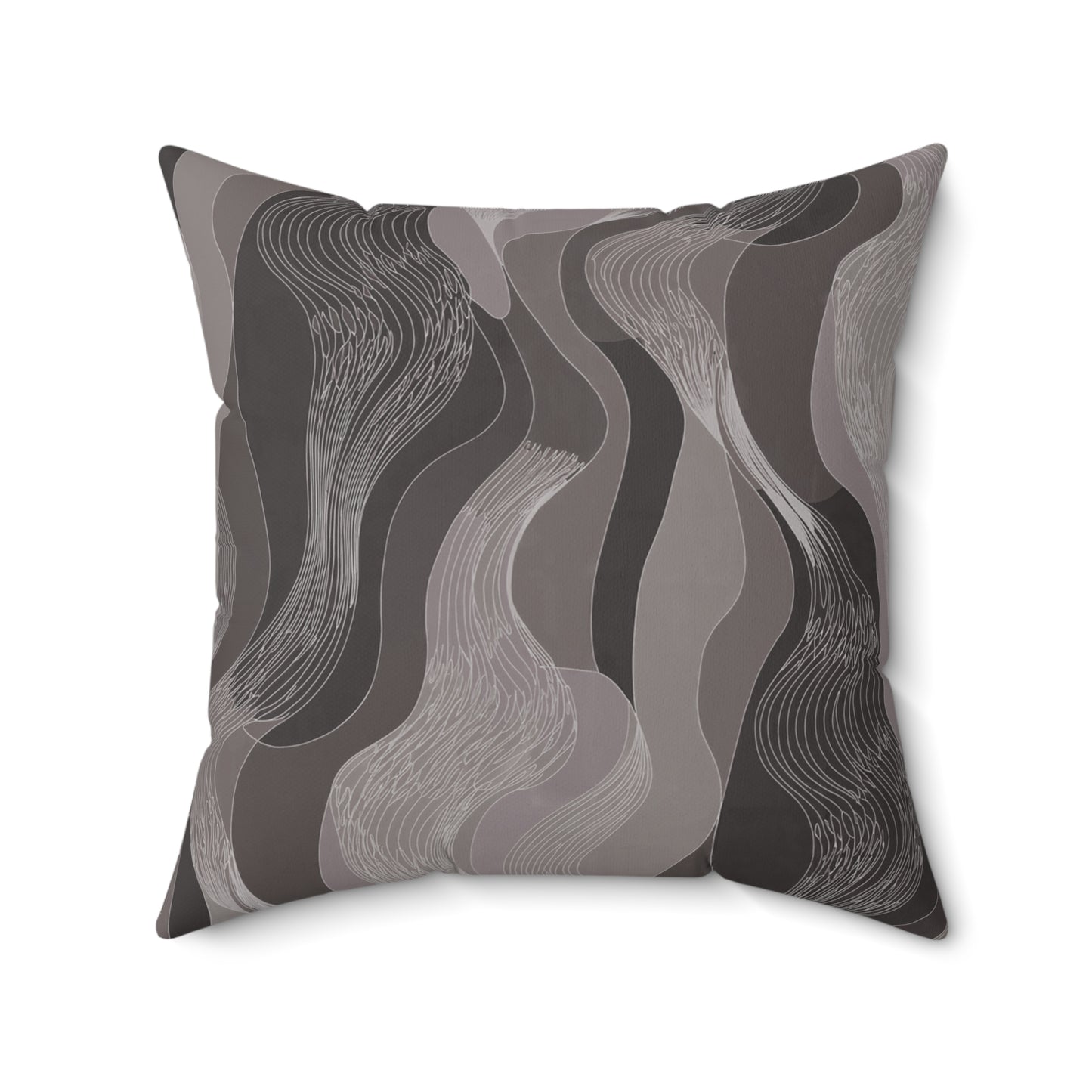 "Marshes" - Taupe.  Luxurious 20x20 Faux Suede, Printed Throw Pillow – Home Décor for your Living Room, Bedroom or Office.