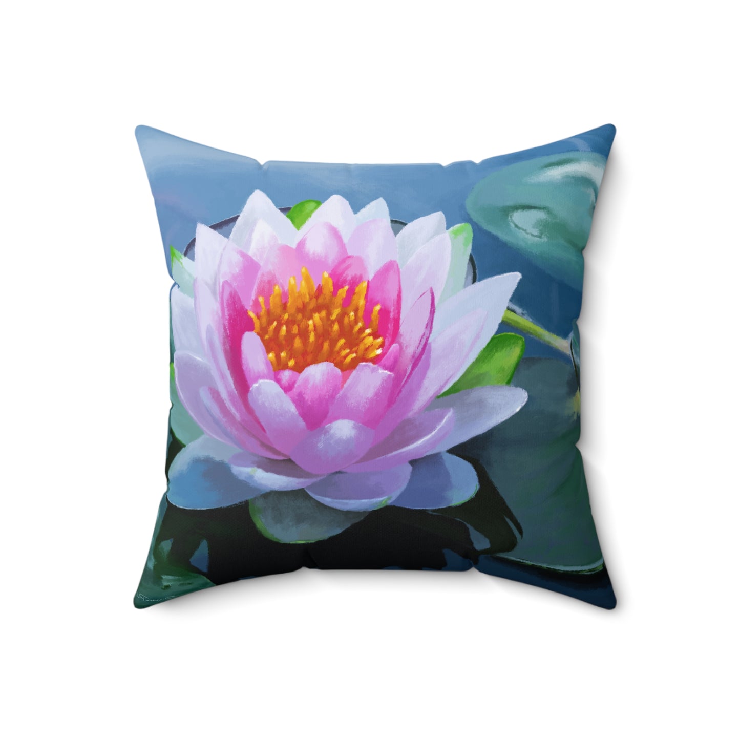 "Lotus Flower" 18x18 Spun Polyester Throw Pillow