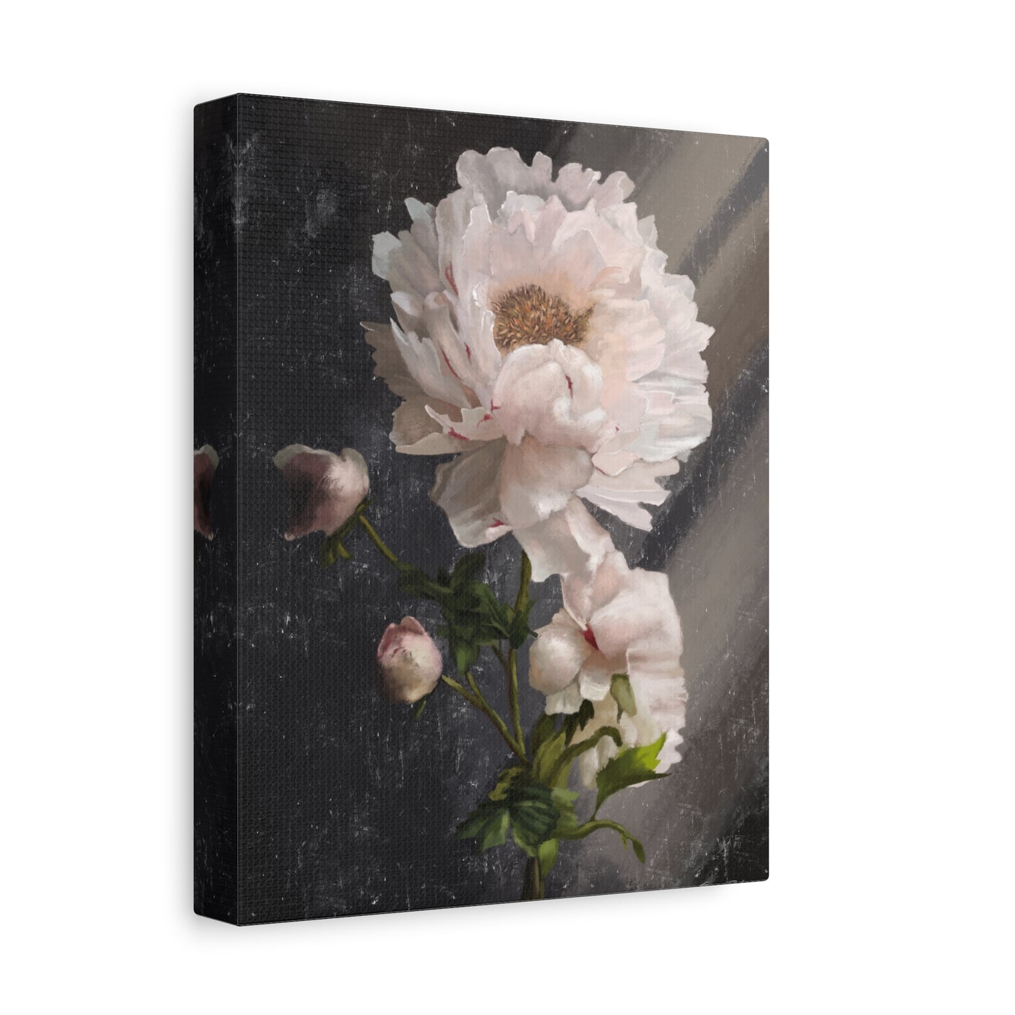 White Peony Canvas Print, Gallery Wrapped Giclee, Ready to Hang, Wall Art