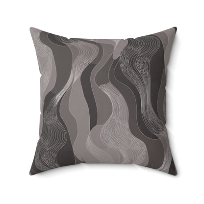 "Marshes" - Taupe.  Luxurious 20x20 Faux Suede, Printed Throw Pillow – Home Décor for your Living Room, Bedroom or Office.