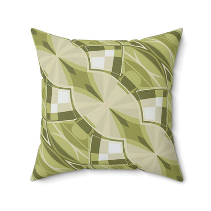 "Kaleidoscope" - Sage.  Luxurious 20x20 Faux Suede, Printed Throw Pillow – Home Décor for your Living Room, Bedroom or Office.