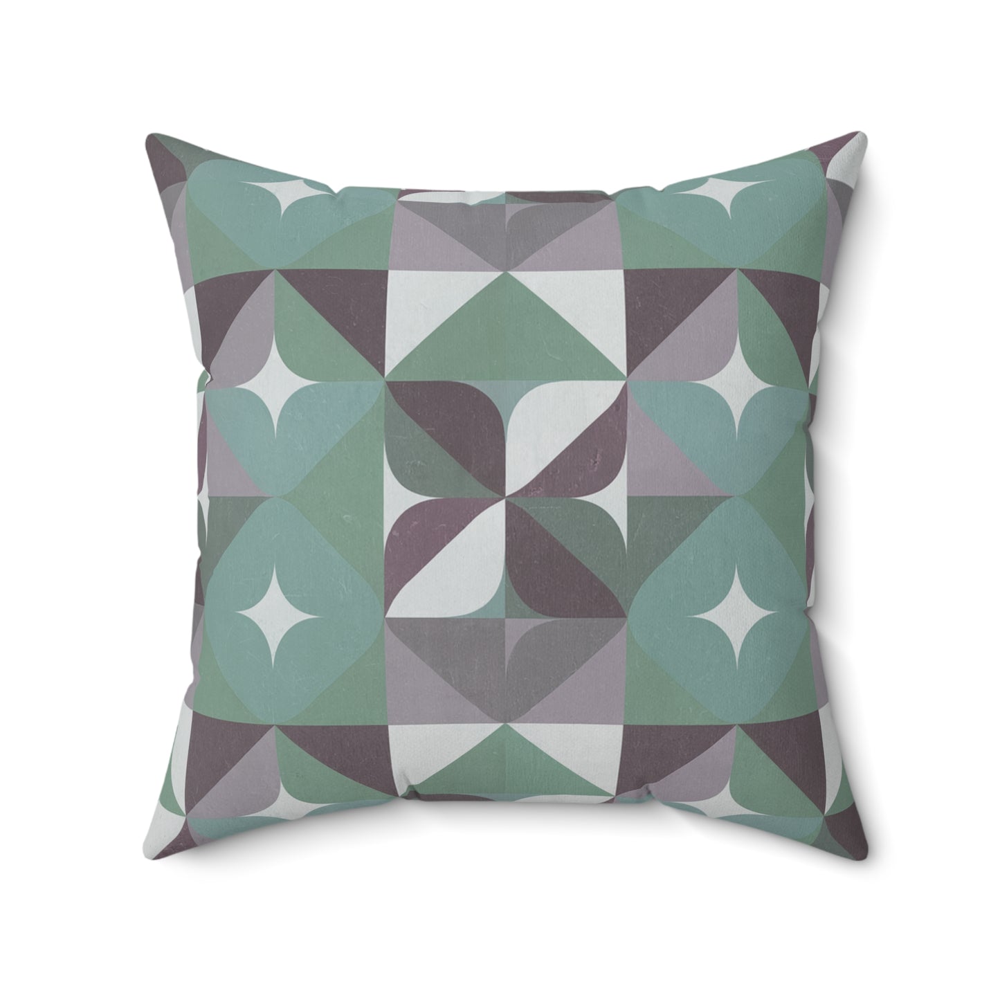 "Mid Geo"- Marine.  Luxurious 20x20 Faux Suede, Printed Throw Pillow – Home Décor for your Living Room, Bedroom or Office.