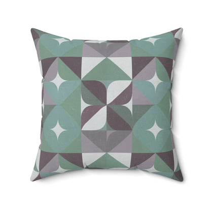 "Mid Geo"- Marine.  Luxurious 20x20 Faux Suede, Printed Throw Pillow – Home Décor for your Living Room, Bedroom or Office.