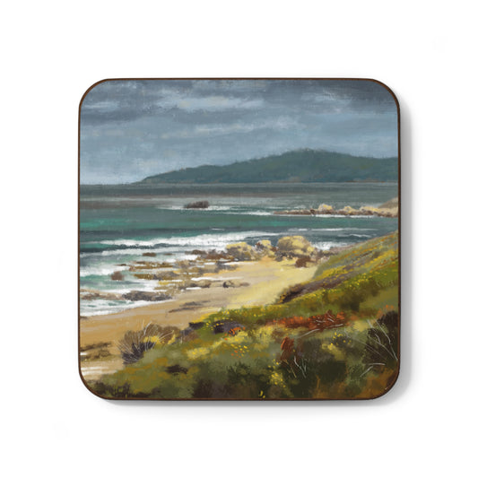 "Carmel Coast" 3.5x3.5 Hardboard Back Coaster