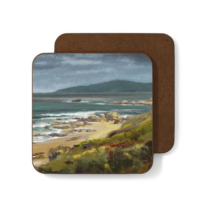 "Carmel Coast" 3.5x3.5 Hardboard Back Coaster