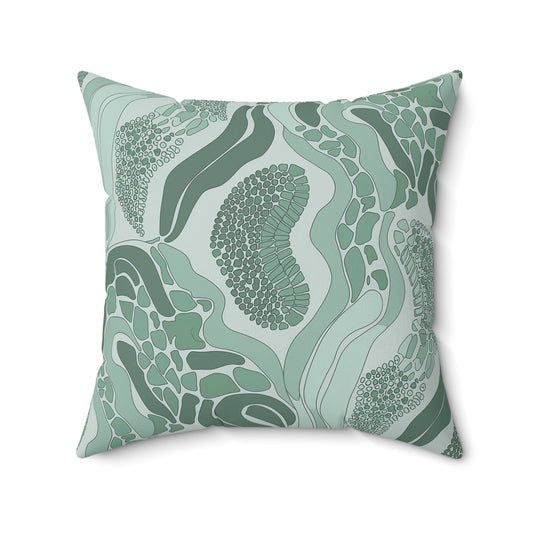 "Particle" - Teal.  Luxurious 20x20 Faux Suede, Printed Throw Pillow – Home Décor for your Living Room, Bedroom or Office.