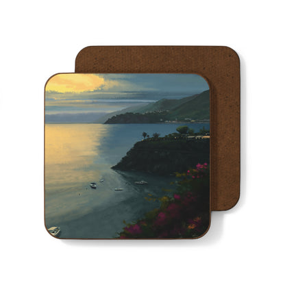 "Cinque Terre" 3.5x3.5 Hardboard Back Coaster