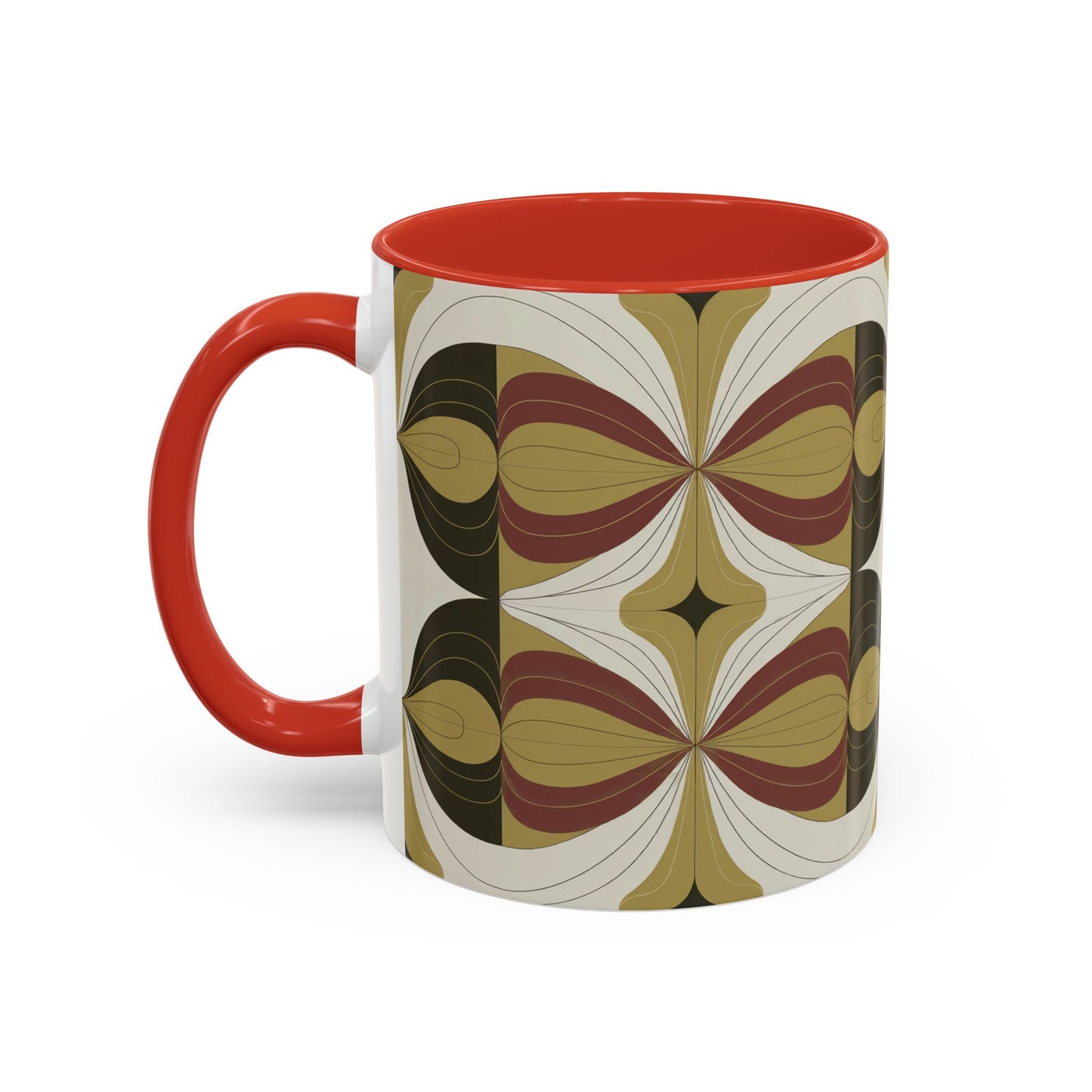 Seeds - Red - 11oz Retro Accent Mug - Unique Coffee Cup with Vintage Patterns and Slogans