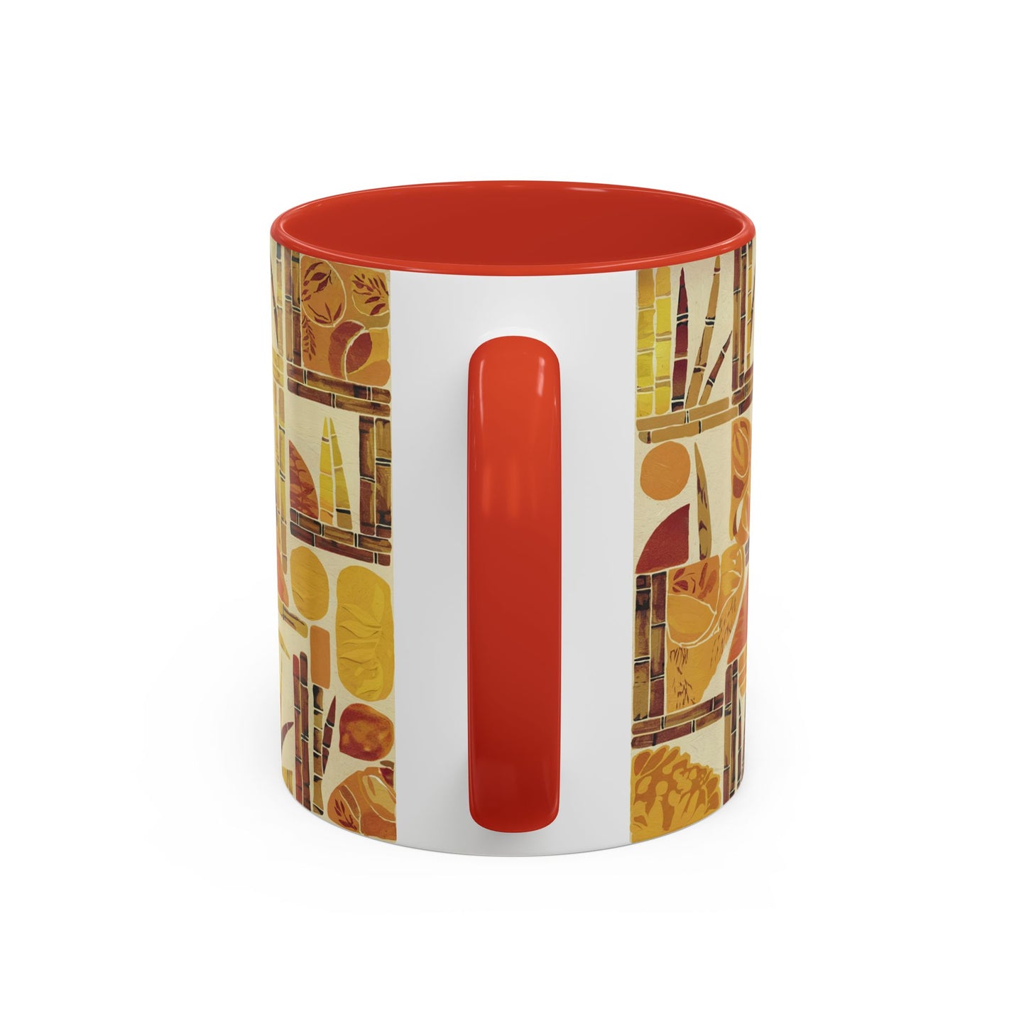 Papaya - 11oz Retro Accent Mug - Unique Coffee Cup with Vintage Patterns and Slogans