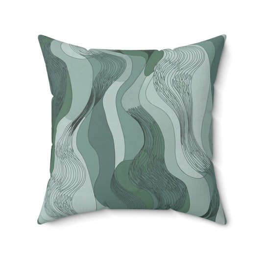 "Marshes"- Reed Green.  Luxurious 20x20 Faux Suede, Printed Throw Pillow – Home Décor for your Living Room, Bedroom or Office.