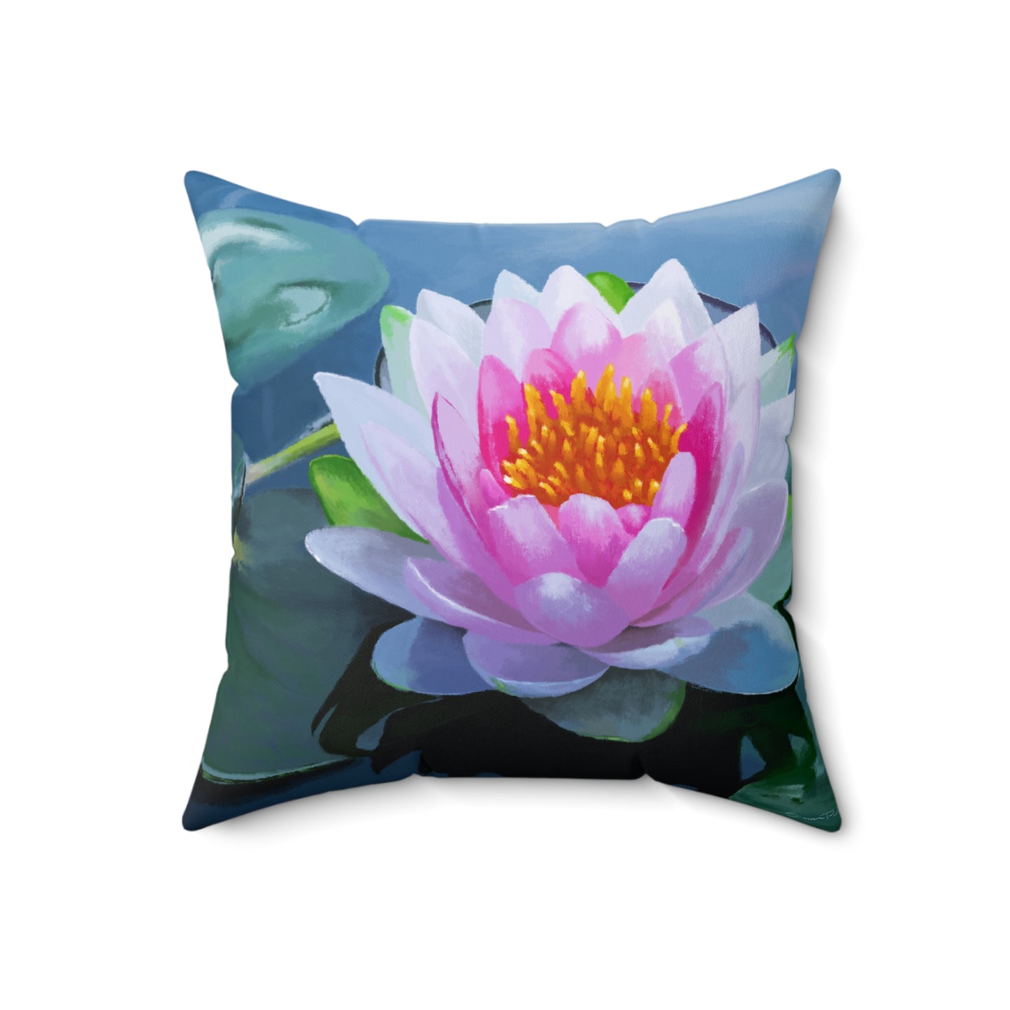 "Lotus Flower" 18x18 Spun Polyester Throw Pillow