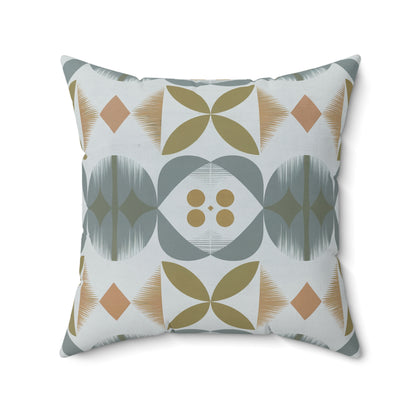 "Mid Geo 2" - Olive.  Luxurious 20x20 Faux Suede, Printed Throw Pillow – Home Décor for your Living Room, Bedroom or Office.