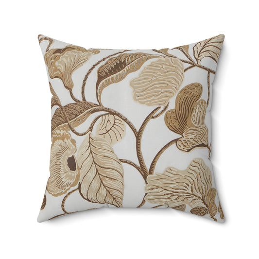 "Vines" - Tan.  Luxurious 20x20 Faux Suede, Printed Throw Pillow – Perfect Home Décor for your Living Room, Bedroom or Office.