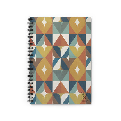 "Mid Geo"  Spiral Bound Notebook - Ruled Line.