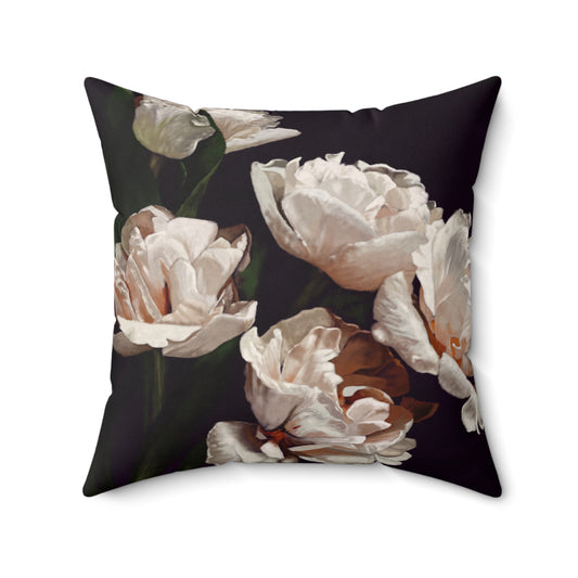 "White Floral" Luxurious 20x20 Faux Suede, Printed Throw Pillow – Home Décor for your Living Room, Bedroom or Office.