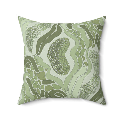 "Particle" - Sage.  Luxurious 20x20 Faux Suede, Printed Throw Pillow – Home Décor for your Living Room, Bedroom or Office.