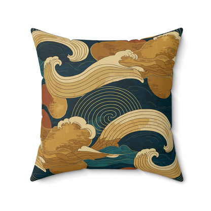 TEMPEST - Navy.  Luxurious 20x20 Faux Suede, Printed Throw Pillow – Perfect Home Décor for your Living Room, Bedroom or Office.