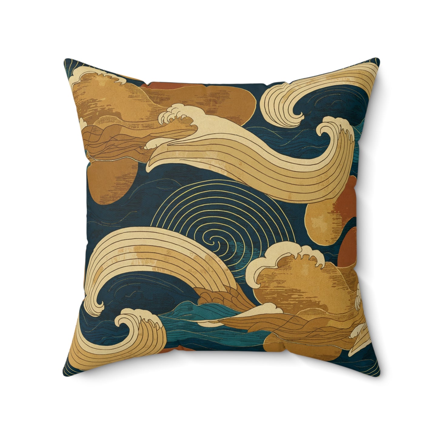 TEMPEST - Navy.  Luxurious 20x20 Faux Suede, Printed Throw Pillow – Perfect Home Décor for your Living Room, Bedroom or Office.