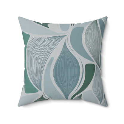 "Mod Leaves"- Ice Blue.  Luxurious 20x20 Faux Suede, Printed Throw Pillow – Home Décor for your Living Room, Bedroom or Office.