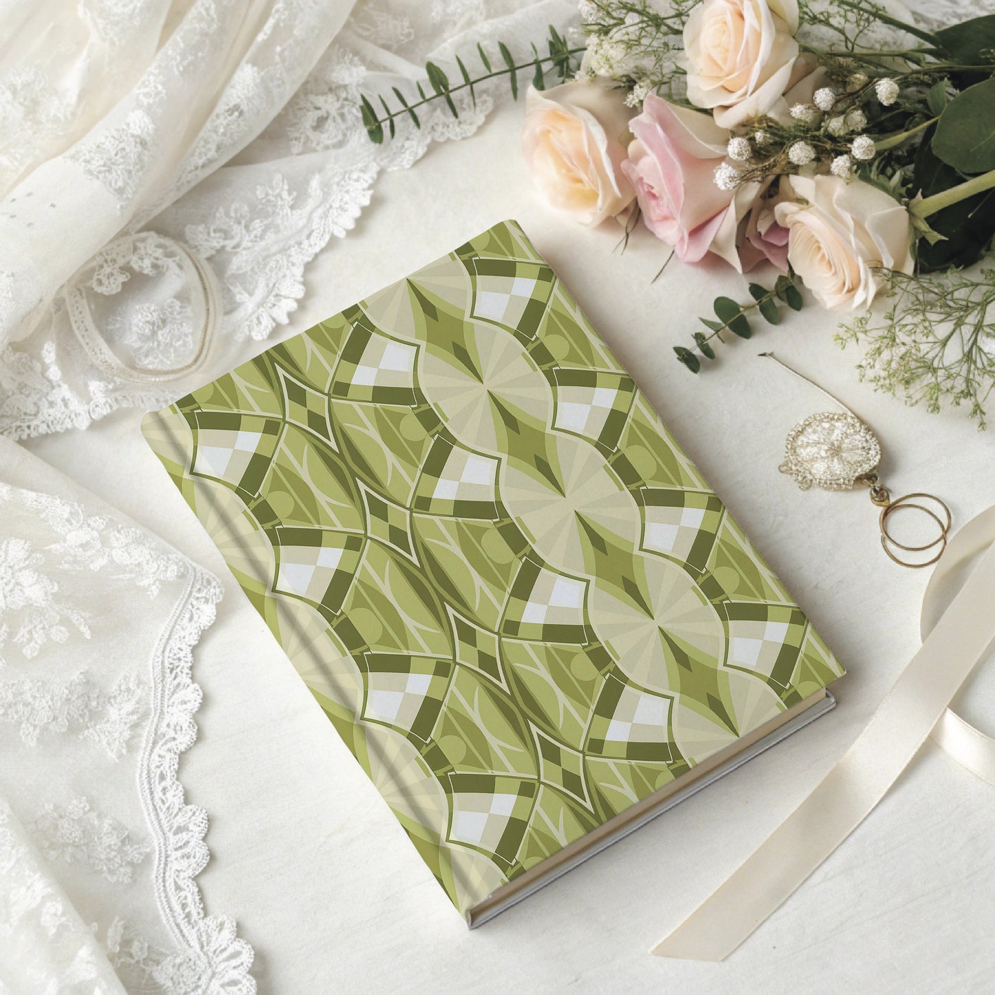 "Kaleidoscope" Hardcover Matte Journal - Sage