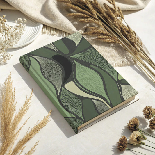 "Mod Leaves" Hardcover Matte Journal - Green