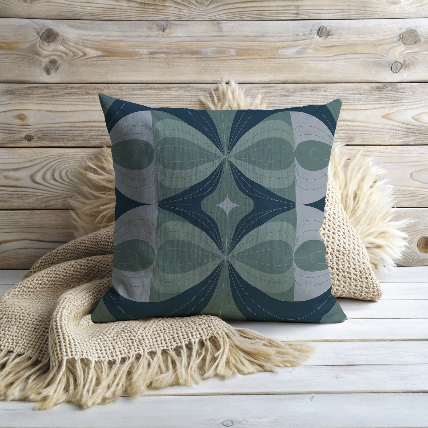 Seeds - Navy. Luxurious 20x20 Faux Suede, Printed Throw Pillow – Home Décor for your Living Room, Bedroom or Office.