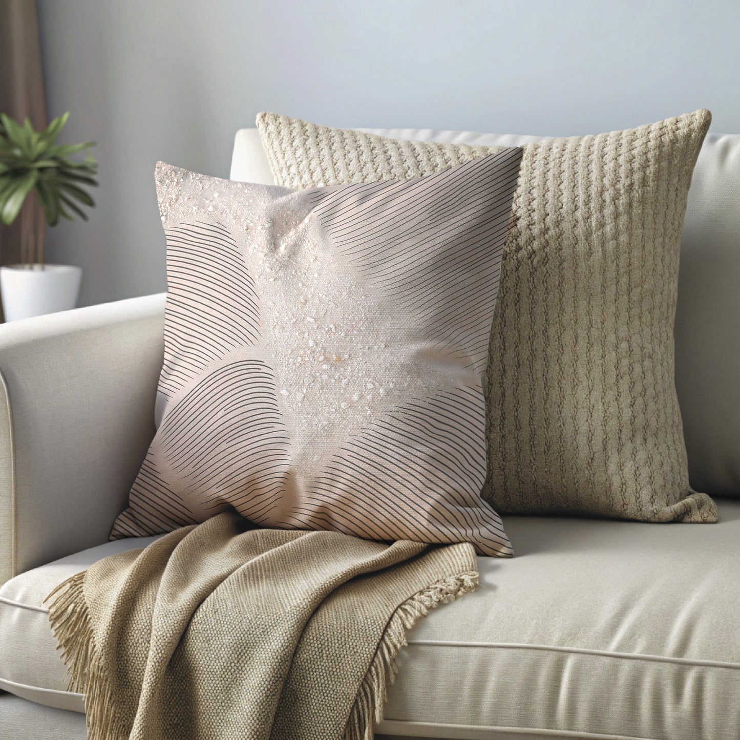 "Desert" Luxurious 20x20 Faux Suede, Printed Throw Pillow – Perfect Home Décor for your Living Room, Bedroom or Office.